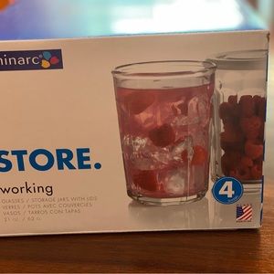 Luminary glasses/storage jars with lids 21oz. each